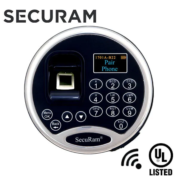 SECURAM - ScanLogic SMART Fingerprint Electronic Safe Keypad - Optional Lock Bodies - UL Listed - Chrome