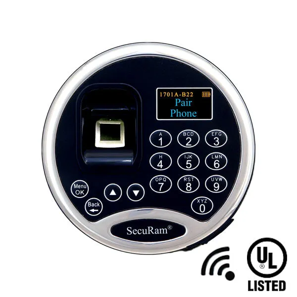 SECURAM - ScanLogic SMART Fingerprint Electronic Safe Keypad - Optional Lock Bodies - UL Listed - Chrome