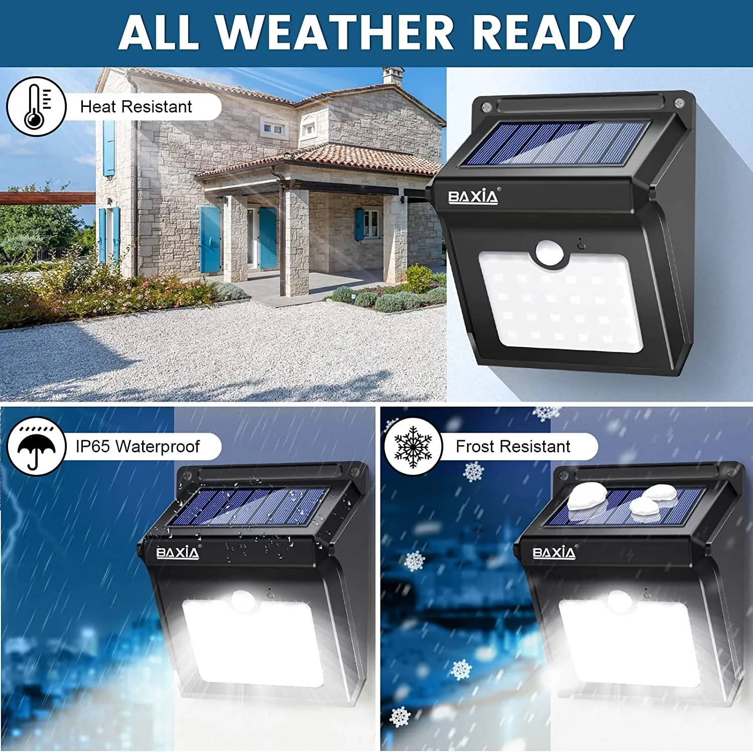 Solar Outdoor Lights Wireless Security Motion Sensor Outdoor Lights Solar Lights Outdoor Waterproof for Front Door,Backyard,Steps,Garage,Garden (400LM,4 Packs)