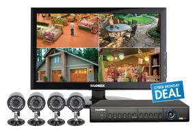 Surveillance camera system with 4 outdoor cameras