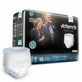 Unisex Adult Absorbent Underwear Attends Premier Large Count of 16 By Attends