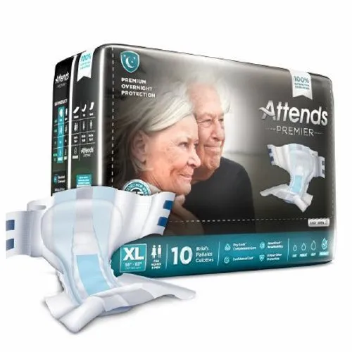 Unisex Adult Incontinence Brief Attends Premier X-Large Count of 10 By Attends