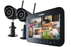 Wireless Video Surveillance System with 7 inch Monitor and 2 or 4 Weather-Resistant Cameras