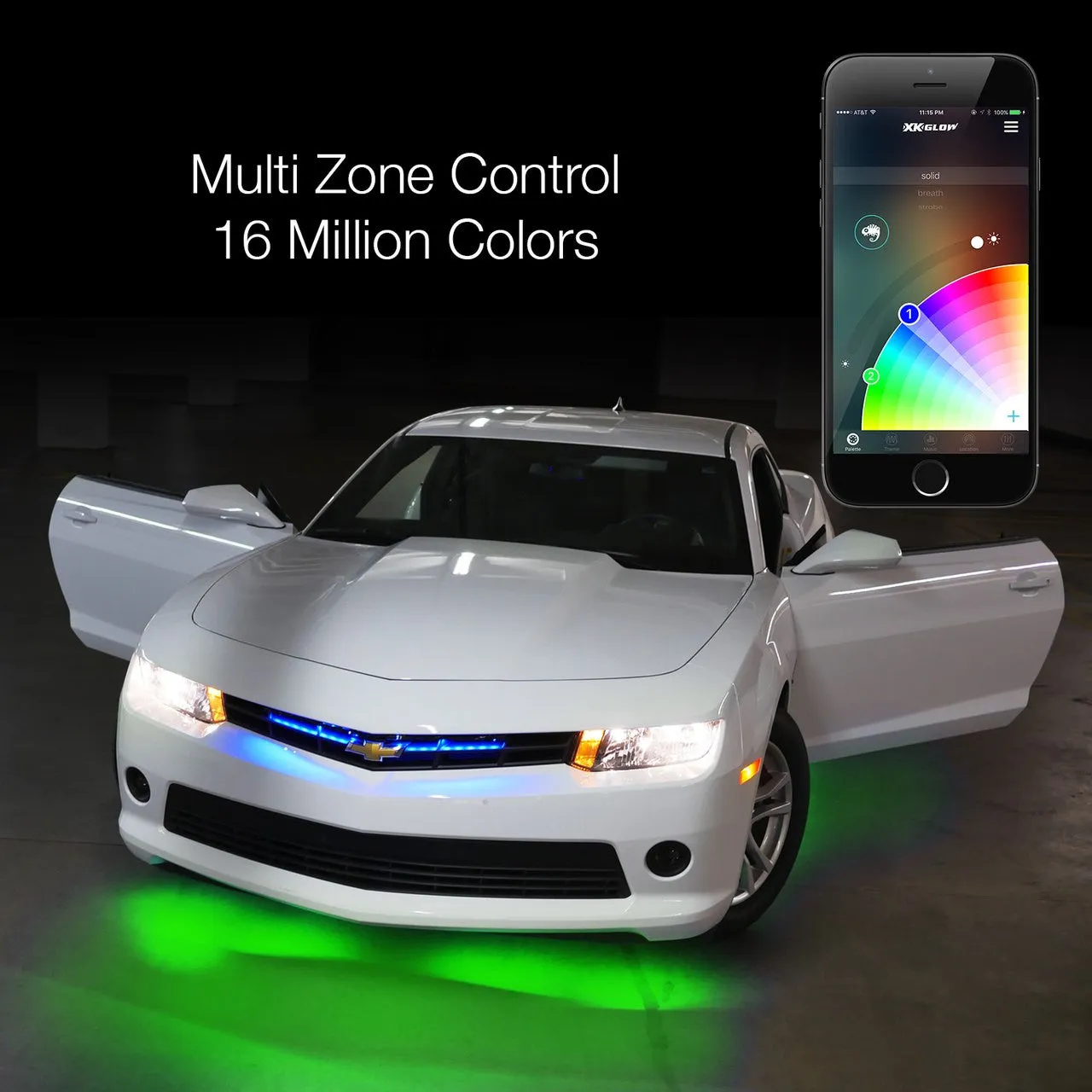 XKGlow Underglow   Interior Led Accent Light Kits for Cars w/ XKChrome Smartphone App - Mini/ Standard/ Advance/ Pro