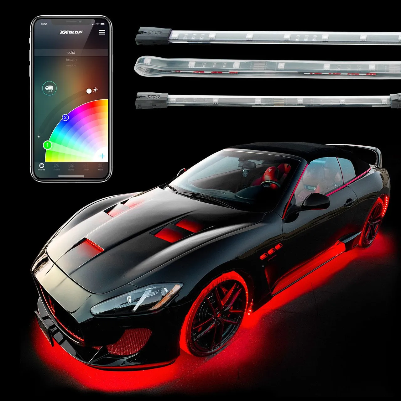 XKGlow Underglow   Interior Led Accent Light Kits for Cars w/ XKChrome Smartphone App - Mini/ Standard/ Advance/ Pro