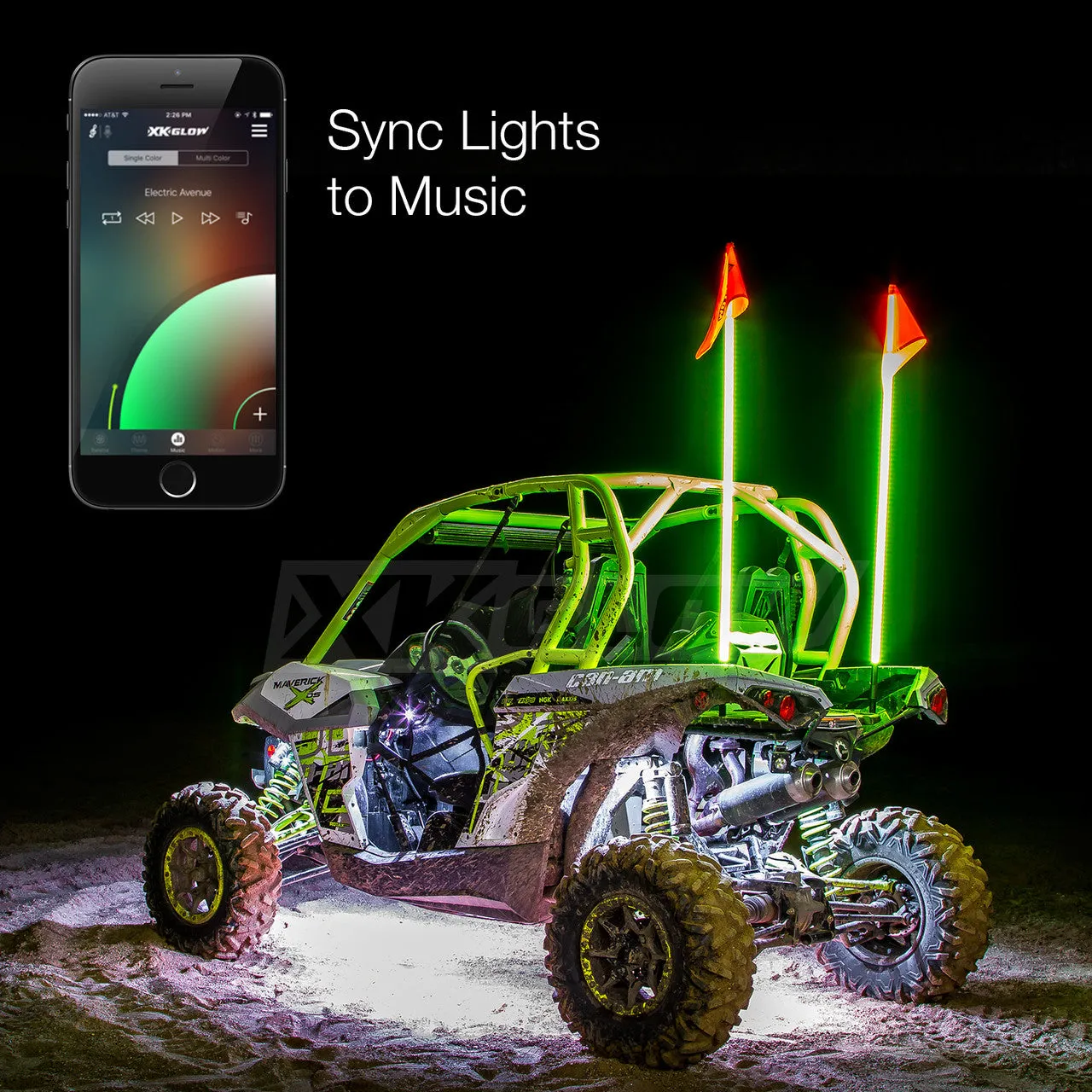 XKGlow UTV Side by Side Led Accent Light Kits w/ XKchrome Smartphone App - 28 or 34pcs