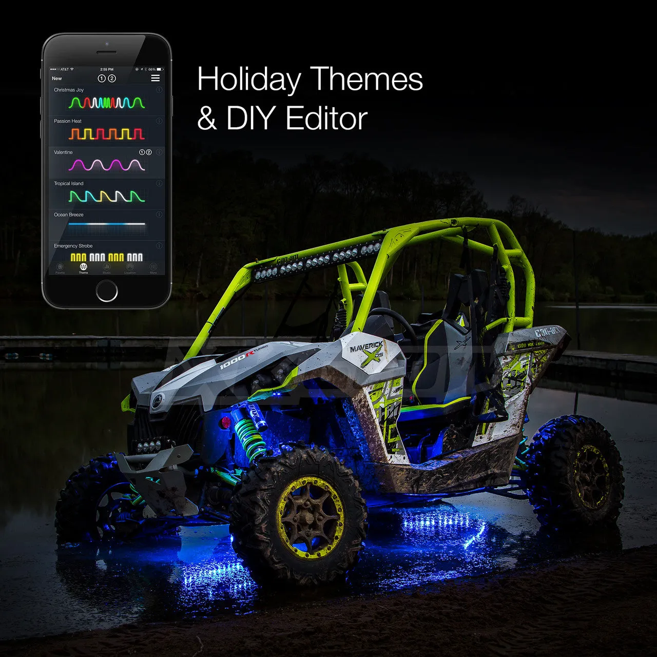 XKGlow UTV Side by Side Led Accent Light Kits w/ XKchrome Smartphone App - 28 or 34pcs