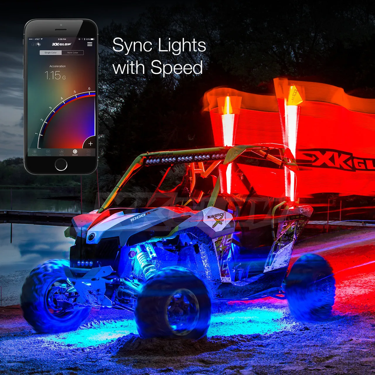 XKGlow UTV Side by Side Led Accent Light Kits w/ XKchrome Smartphone App - 28 or 34pcs